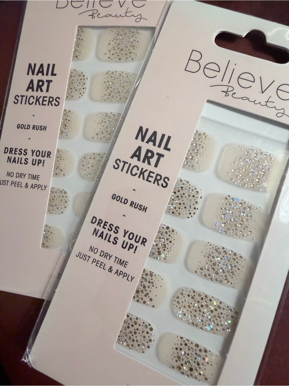 Gold Rush Nail Art Stickers - White & Gold
